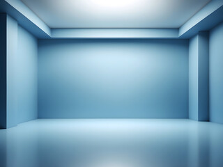 Abstract blue studio background for product presentation empty room design with shadow design. 3D room with copy space design.