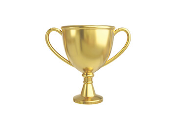 Fototapeta na wymiar 3D rendered illustration of golden metal trophy icon isolated on white background. For the winner, decorations, icons, champions.
