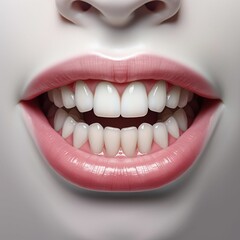 A mouth with white teeth
