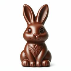 chocolate easter bunny isolated on white background