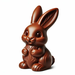 chocolate easter bunny isolated on white background