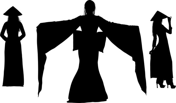 silueta, gente, mujer, ilustraci&oacute;n, par, vector, moda, negro, pasarela