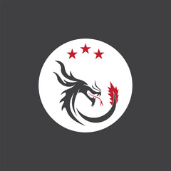 Dragon Silhouette Icon Symbol Vector Illustration