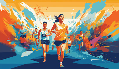 An sports person taking part in an athletics race