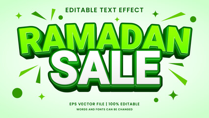 Ramadan sale promo 3d editable text effect