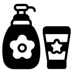 Baby cream lotion glyph icon