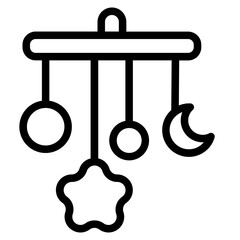 Hanging toys line icon