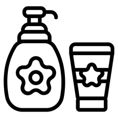 Baby cream lotion line icon