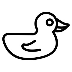 Duck toy line icon