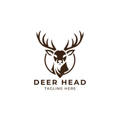 Deer Head Logo Design. Deer Logo Vector Illustration