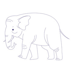 Elephant Outline Illustration