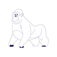 Gorilla Outline Illustration