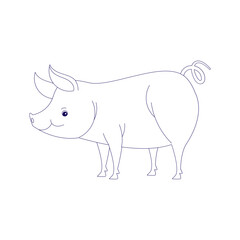 Pig Outline Illustration