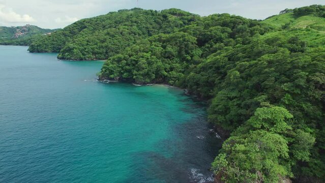 Drone view of Playa Penca in Guanacaste, Costa Rica