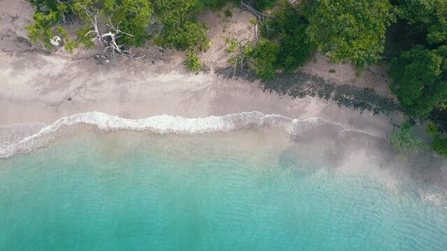 Drone top view of Playa Penca in Guanacaste, Costa Rica