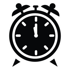 Alarm clock wake-up time isolated on background in flat style. Vector illustration