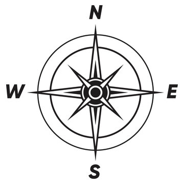 Compass rose or windrose / rose of the winds flat icon for apps and websites