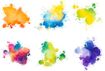 watercolor vector splashes; background for title and logo
