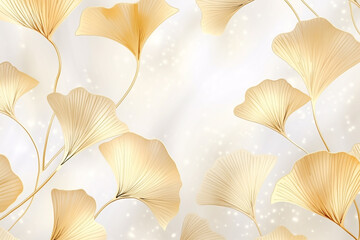 Luxury Golden Ginkgo leaves background