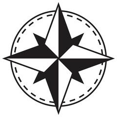 Compass rose or windrose / rose of the winds flat icon for apps and websites