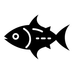 Piranha fish vector icon, clipart, symbol, flat illustration, black color silhouette