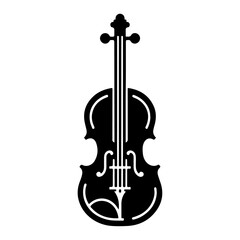 Violin vector art icon, clipart, symbol, silhouette