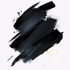 Black paint stroke isolated on white background