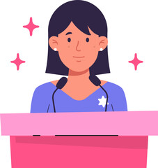 Female Politician Giving a Speech Icon