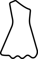 Women dress icon. Female fashion concept. Clothes icon in modern Black Line style editable stock isolated on transparent background. Sign for mobile concept and web design. Vintage dress silhouette.