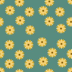 seamless pattern with yellow flowers
