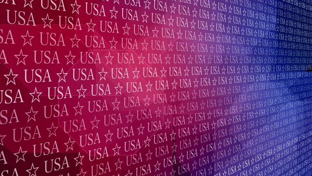 America abstract background with usa letters, stars, and modern typography creative and inspiring design concept