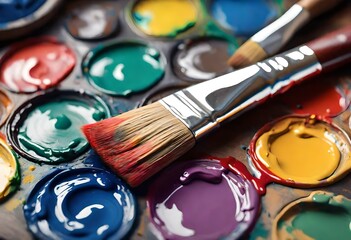 Obraz premium paints and brushes