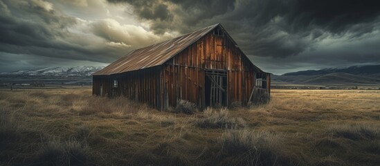 Haunted Old Livestock Shed in a Ghost Town - obrazy, fototapety, plakaty