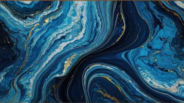 Blue marble abstract acrylic background