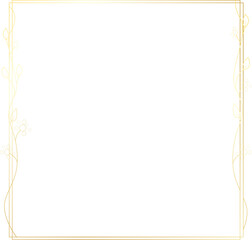 Obraz premium golden square frame with leaves