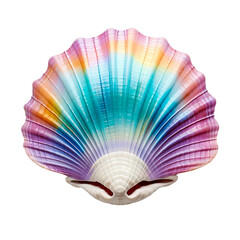Colorful sea shell isolated on transparent background