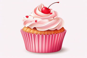 cupcake with pink icing