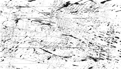Obraz premium Grunge black and white texture. Monochrome background of cracks, scuffs, chips, stains, ink spots, lines. Dark design abstract surface