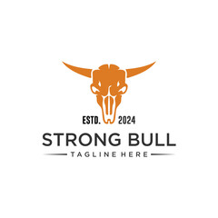 Bull head horns, cow head, buffalo head, Strong bull logo and symbol template icon app