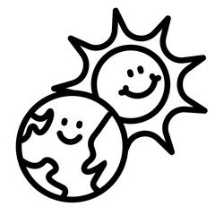 Earth And Sun Icon