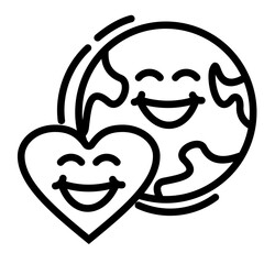 Earth And Heart Icon