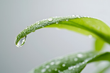 water drops on a leaf