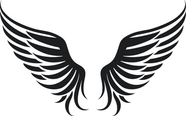 Fototapeta premium Angel wings vector illustration for tattoo, sticker and wall art