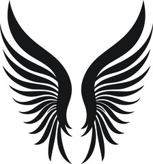 Angel wings vector illustration for tattoo, sticker and wall art - obrazy, fototapety, plakaty