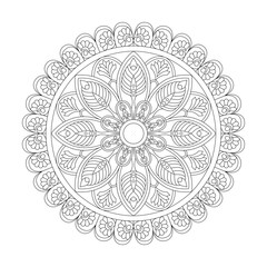 Radial Relaxation Mandala Coloring Book Page for kdp Book Interior