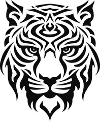 Fototapeta premium Aztec tribal tiger design vector illustration for logos, tattoos, stickers, t-shirt designs, hats