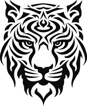 Aztec tribal tiger design vector illustration for logos, tattoos, stickers, t-shirt designs, hats