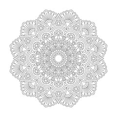 Radial Mystical Mandala Coloring Book Page for kdp Book Interior