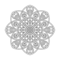 Peaceful Floral Mandala Coloring Book Page for kdp Book Interior