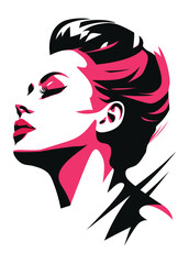 beautiful stylish portrait of a woman vector illustration for wall art, stickers and logo